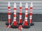 Preview: 5er Kettenpfostenset Ø 110 mm, rot/weiss